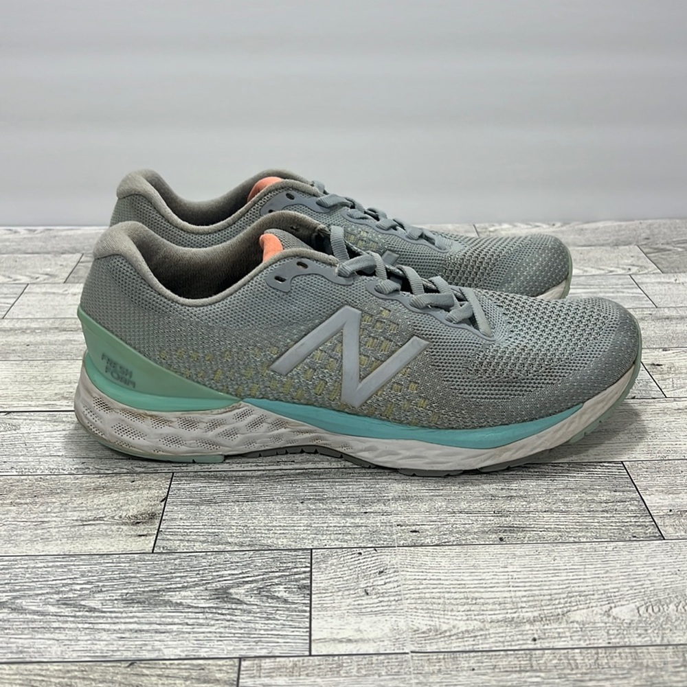 New Balance Fresh Foam 880 V10 Grey/Blue Running Lace Up Sneakers Athletic